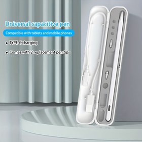 Resim Evrensel Hassas Dokunmatik Kalem - Yüksek Hassasiyet, Avuç Koruma, Eğim Fonksiyonu, Manyetik Tutma, Güç Göstergesi, Koruyucu Kılıf Dahil - iPad, iPhone ve Çoğu Dokunmatik Ekran ile Uyumlu 