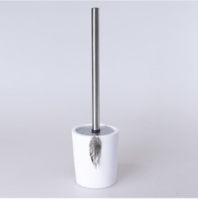 Resim Leaf Tuvalet Fırçası Beyaz Gümüş 