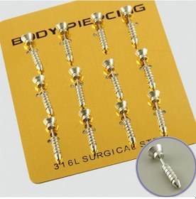 Resim Cosmotex Vidalı Çelik Piercing 1 Adet-gümüş Rengi Çok Renkli 
