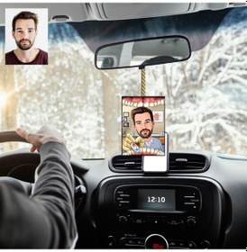 Resim Diş Doktoru Dentist Tasarımlı Ahşap Araba Dikiz Ayna Süsü 