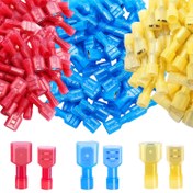Resim TEMINUO 40/60 adet Naylon Kürek Bağlantı Elektrikli Terminal Konnektörleri, Erkek ve Dişi Bileşenler 22-10 AWG, Tam Yalıtımlı, Arabalar, Gemiler, Endüstri, Hoparlör Hızlı Bağlantı Kablo Sıkma Terminalleri için Kullanılır, Kırmızı, Mavi, Sarı Kit 