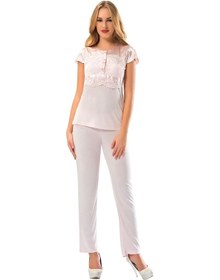 Resim Pudra Penye Pijama Takımı - 1607 Pudra 