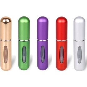 Resim Vkemall 5'li Set Seyahat Şişesi - Yeniden Doldurulabilir 5ml Mini Parfüm Spreyi Amber 