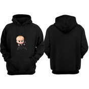 Resim VectorWear Unisex Siyah Patron Bebek Baskılı Sweatshirt 