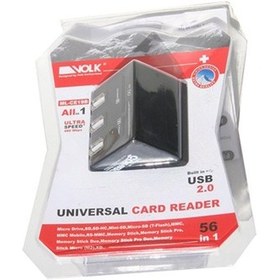 Resim Volk 56 İn 1 Combo Card Reader + 3 Port Usb Hub (Ml-Ce19B) 