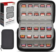 Resim sisma 80 Switch oyun saklama çantası, koruyucu kılıf, Nintendo Switch oyunları ve SD kartları ile uyumlu, oyun kartı kutusu düzenleyici kılıf, Siyah, Kartlar için saklama çantası 