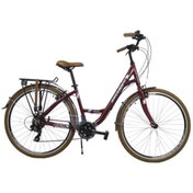 Resim Salcano Sarajevo 700 Unisex V-fren 28" Jant 21 Vites Şehir Bisikleti Bordo Beyaz 