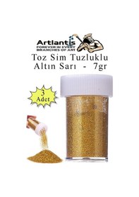 Resim Altın Sarı Toz Sim Tuzluklu 7 Gr 3 Adet Renkli Toz Sim Epoksi Reçine Okul Etkinlik Dekarasyon Slime 