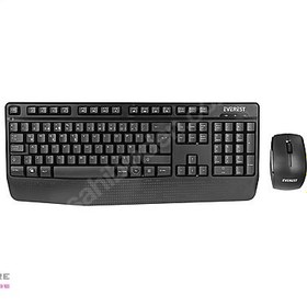 Resim Everest KM-973 Siyah Kablosuz Q Klavye + Mouse Set 