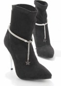 Resim Bambi Siyah Lame Süet Kadın Bot & Bootie K02575211702 