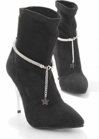 Resim Bambi Siyah Lame Süet Kadın Bot & Bootie K02575211702 