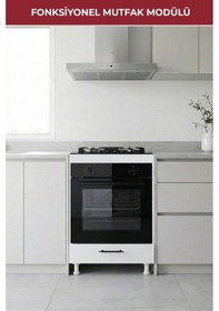 Resim Pikas Amber Dolaplı Ankastre, Fırın Dolabı Beyaz Beyaz 