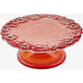 Resim Edelweiss Italy Camomilla Kırmızı Seramik Kek Standı 22 cm 