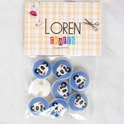 Resim Loren Crafts 8'li Panda Düğme - 1056 