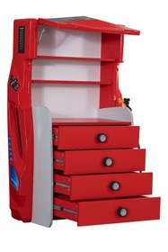 Resim Setay Çocuk Odası - Merso Arabalı Yatak - Sport 3 Kapılı Dolap, Şifonyer - Kırmızı 