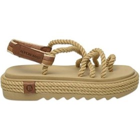 Resim Bohonomad Ibiza Mid Platform Kadın Bej Sandalet Ibz0012-mp 