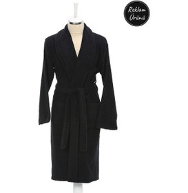 Resim Özdilek Trendy Şal Yaka Bornoz Siyah Xl Beden (Şalyaka) Siyah 