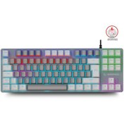 Resim Rampage Snug K14 Gri/beyaz Red Switch Rainbow Aydınlatmalı 87 Tuşlu Tkl Mekanik Klavye Ultra Gaming Oyuncu Klavye 