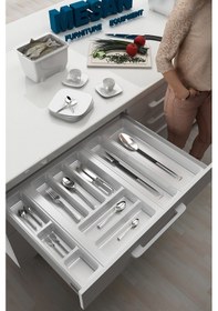 Resim Mutfak Çekmece Içi Kaşıklık 64cm X 48cm Yanlar Ve Boydan 4cm Kesilebilir, Beyaz Beyaz 