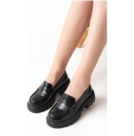 Resim İdimilla 746-759 Siyah Rugan Günlük Yüksek Tabanlı Loafer Ayakkabı Çok Renkli 