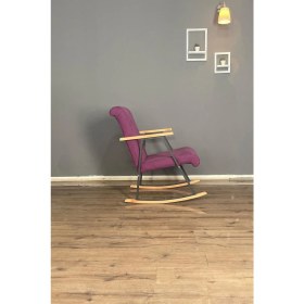 Resim Hmplast Sallanır Ahşap Detaylı Tv Koltuğu | Sallanan Sandalye & Dinlenme Koltuğu | Sallanan Sandalye | Modern Tasarım | Mor 