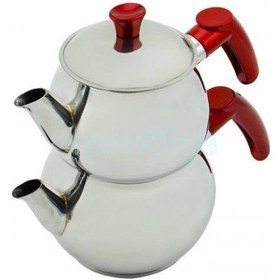 Resim Orta Boy Çaydanlık Takımı Paslanmaz Çelik 