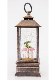 Resim Flamingolar Işıklı Ve Müzikli Kar Küresi 