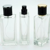 Resim Parfüm Şişesi 50 ml 3 Adet Şeffaf Dikdörtgen Model Kolay Kapama 