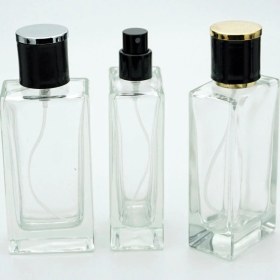 Resim Parfüm Şişesi 50 ml 3 Adet Şeffaf Dikdörtgen Model Kolay Kapama 