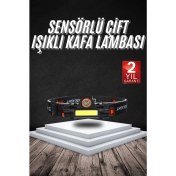 Resim Kafa Lambası Çalışma Işığı Süper Parlak Mıknatıslı Lityum Lion Pilli 