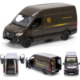 Resim tmtoysandmore Mercedes-Benz Orijinal UPS Kargo Van Minibüs 12.5 cm 1:48 Ölçek 