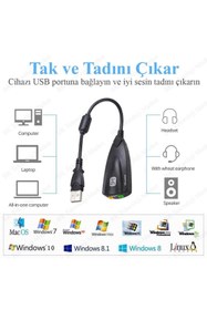 Resim SANEC USB Harici 7.1 12 Kanal Ses Kartı 