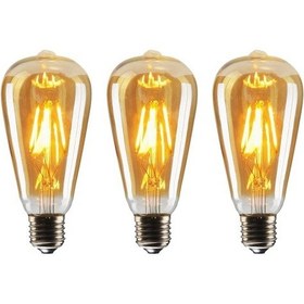 Resim Edison ST64 Flamanlı 4 W Rustik Led Ampul 3'lü Paket 