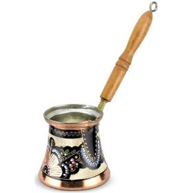 Resim Gül Çiçek Bakır Cezve 5 Fincanlık 