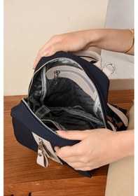 Resim Just Polo Günlük Kombinlere Uygun Kadın Orta Boy Ayarlanabilir Askılı Şık Lakost Sırt Çantası Shopper Lacivert - Taba 