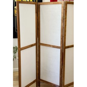 Resim Weblonya Ahşap Paravan Panel Kumaş Seperatör Paravan 6006 