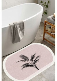 Resim Decomia Home Bath Yıkanabilir Kaymaz Yaprak Desenli Banyo Paspası Banyo Halısı 60x100 Pembe 60 X 100 Pembe 