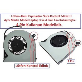 Resim Toshiba Uyumlu Satellite P50-A Işlemci Fanı 4Pin Kullanan Modeli 