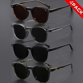 Resim Erkekler ve Kadınlar için 4 Çift Oval Çerçeve Moda Gözlükleri, Günlük Ofis Kullanımı, Ev Eşleştirme, Parti Süsleme ve Arkadaşlar İçin En İyi Hediye 
