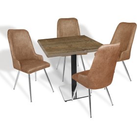 Resim Karanfil Werzalit Kare - Çırağan Masa Takımı 80x80 