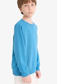 Resim DeFacto Bisiklet Yaka Basic Düz Okul Sweatshirt Erkek Çocuk 