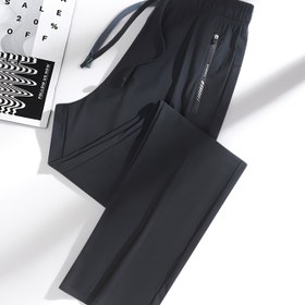 Resim 1 adet yazlık kadın spor uzun pantolon, renkli Ice Sliky Fiber Kumaş, elastik bel bağcıklı, fermuarlı cepli, düz paça tasarım, yoga, bisiklet ve doğa yürüyüşü gibi açık hava aktiviteleri için uygun 