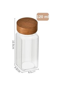 Resim Akasya Kapaklı 12 Adet Cam Baharatlık Seti 120 Ml Kahverengi 