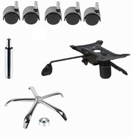 Resim Depolife Ofis Büro Çalışma Koltuğu Için Metal Yıldız Ayak Amortisör Tekerlek Şase Mekanizma Yedek Parça Set 