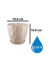 Resim Omnipazar So-krt4 Dekoratif Kristal Saksı Takımı 3.25 Litre No 4 Kirli Beyaz 113 