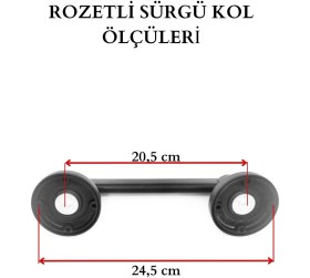 Resim Mat Siyah Çekme Kol, 20.5 Cm, Sürgülü Kapı Kolu 
