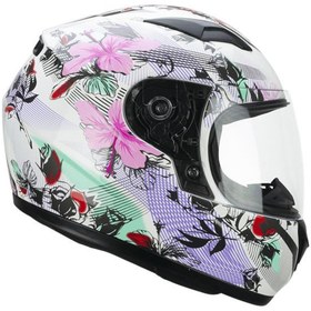Resim CGM 265S LUCKY MUSIC ÇOCUK KAPALI MOTOSİKLET KASKI Beyaz-Pembe / YS 