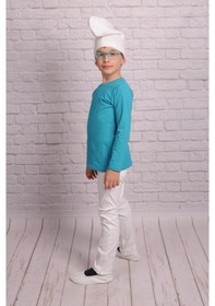 Resim Turkuaz Erkek Çocuk Şirinler Kostüm, Renkli Ve Eğlenceli Giyim Seçeneği Turkuaz 