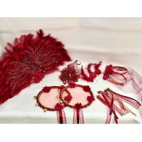 Resim GÜRLEK TEKSTİL Bordo 37 Parça Lüks Kına Gecesi Kına Malzemeleri Seti GRLK 