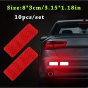 Resim Turcoshop11 Kırmızı 12'li Reflektif Güvenlik Çıkartmaları Yüksek Görünürlük Gece Reflektör 
